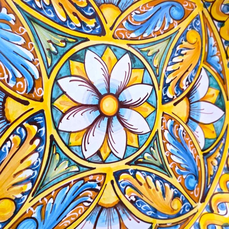 Ornamental rimmed plate, Caltagirone...