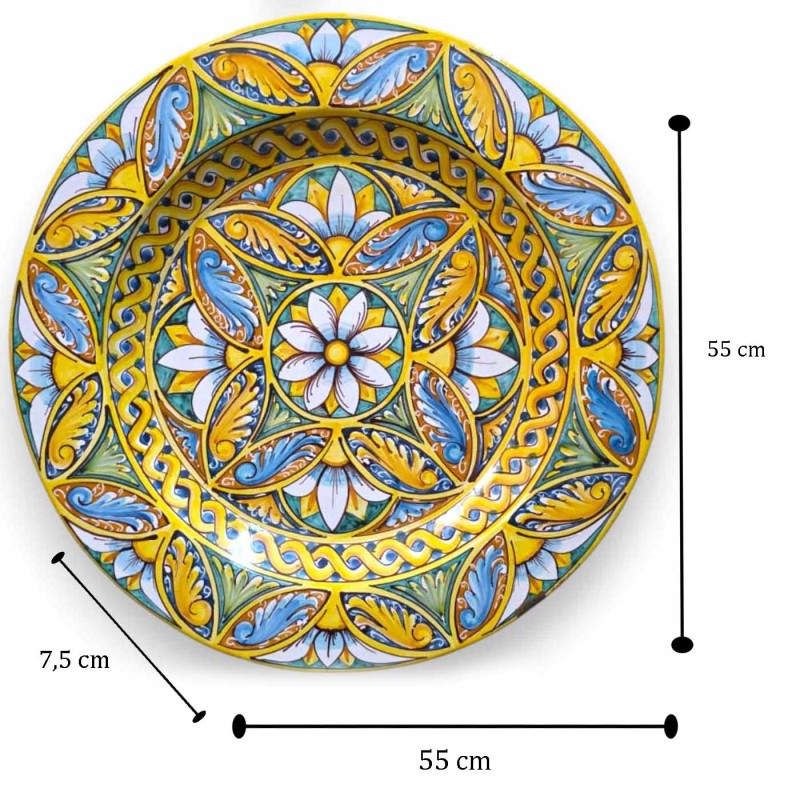 Ornamental rimmed plate, Caltagirone...