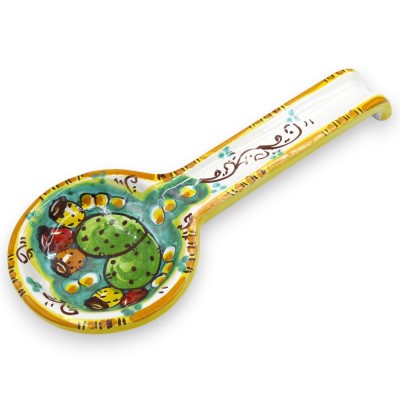 Keramische soeplepelhouder van Caltagirone, ca. 28 x 13 cm (1 stuk). Diverse decoraties.