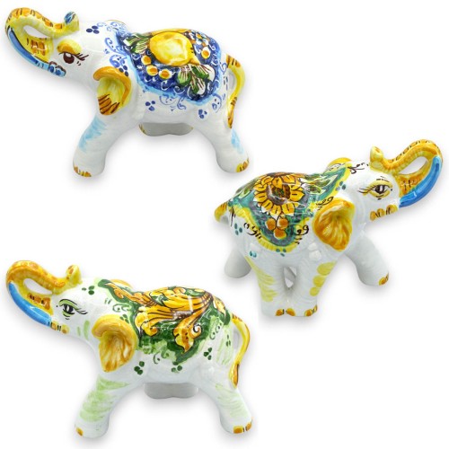 Éléphant porte-bonheur, céramique de Caltagirone, env. 20...