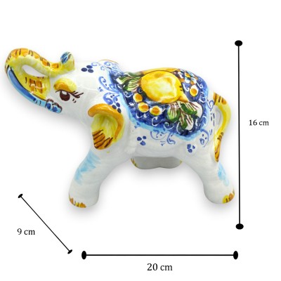 Lucky elephant, Caltagirone ceramic, approx. 20 x 16 cm high (1 unit) Various decorations
