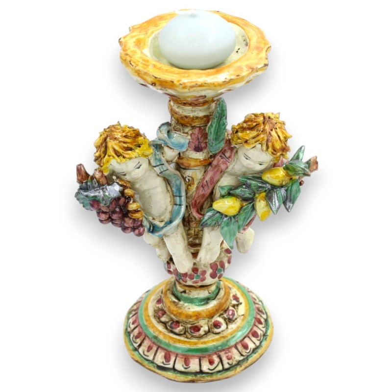 Kerzenhalter aus Caltagirone-Keramik...
