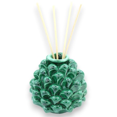 Diffuser in de vorm van een dennenappel, Caltagirone keramiek, ca. 10 x 9 cm (1 stuk), diverse kleuren