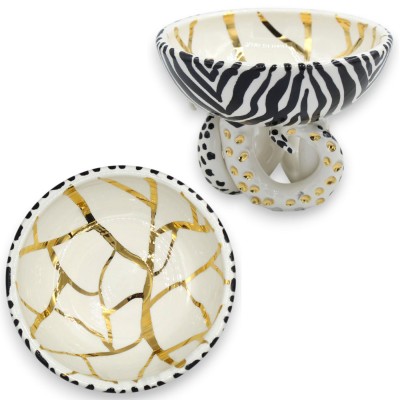 Octopus Bowl, Caltagirone Ceramic, Ø 14 h 10 cm approx. Three Models (1 Unit) Modern Design, 24k Gold Enamel