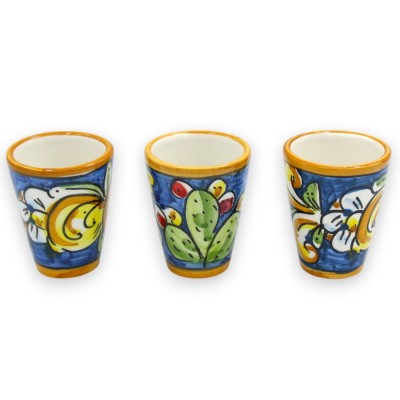 Glas- oder Zahnstocherhalter aus Limoncello, Keramik aus Caltagirone, ca. 6,5 cm hoch und 5 cm Ø (1 Stück), verschiedene Farben,