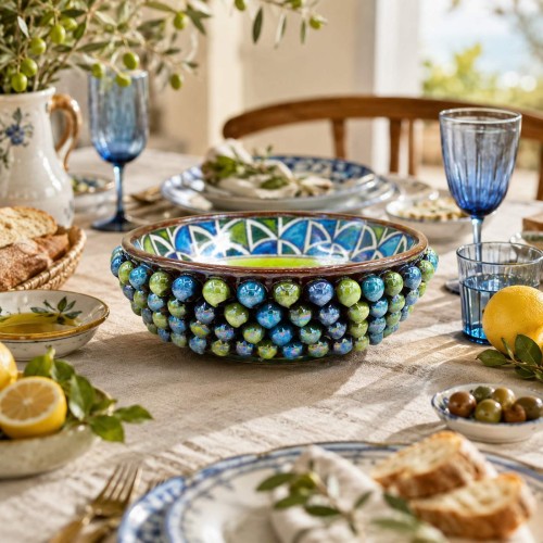 Skål, Pigna mittdekoration, Caltagirone keramik, Ø 25 cm... 2