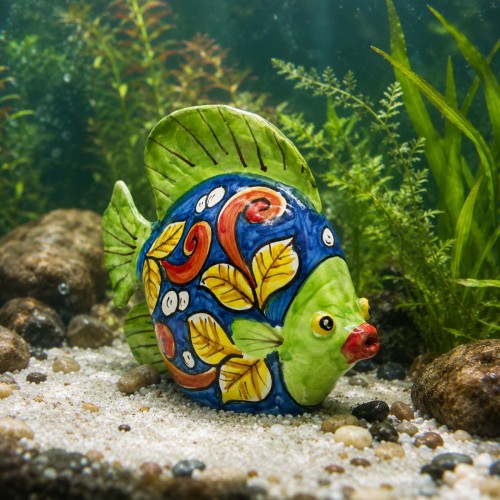 Caltagirone keramikfiskskål, ca 14 x 15 cm, barock och... 2