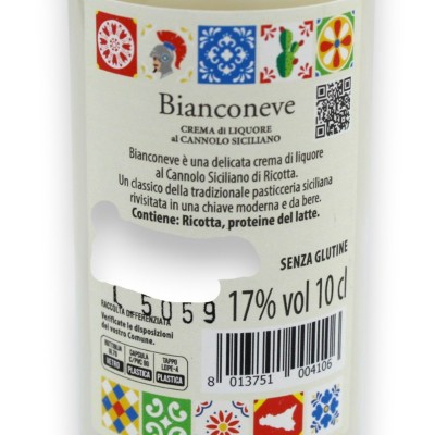 Bianconeve, PREMIUM EDITION, Sicilian Cannolo Liqueur Cream, Two Format Options (1 Unit) Vol. 17%