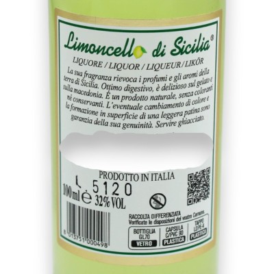 Limoncello di Sicilia, liquore artigianale, Limone dell'Etna I.G.P, 2 opzioni formato (1Unità)