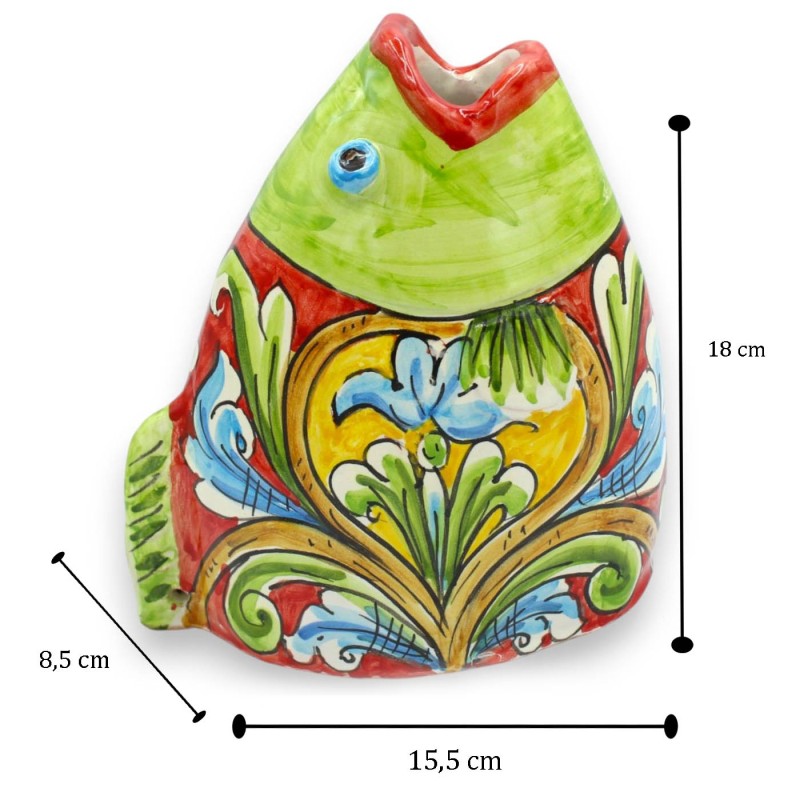 Fischkopf aus Caltagirone-Keramik,...