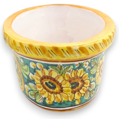 Caltagirone oval vas i keramik, 2 storlekar (1 enhet) barock och solrosdekoration