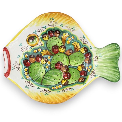 Fish tray, serving plate, Caltagirone ceramic, L 40 x 32... 2