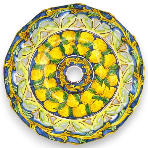 Talerz żyrandolowy, ceramika Caltagirone, falisty i... 2
