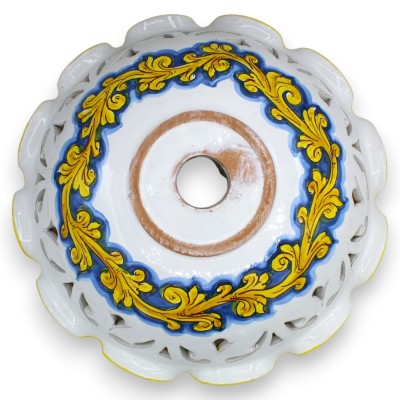 Ljuskronafat, Caltagirone keramik, vågig och perforerad, olika storlekar (1 st) Citrondekoration