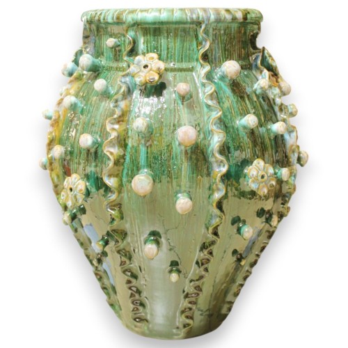 Vaso Giara Cactus, pregiata ceramica Siciliana, h 60 x 50...