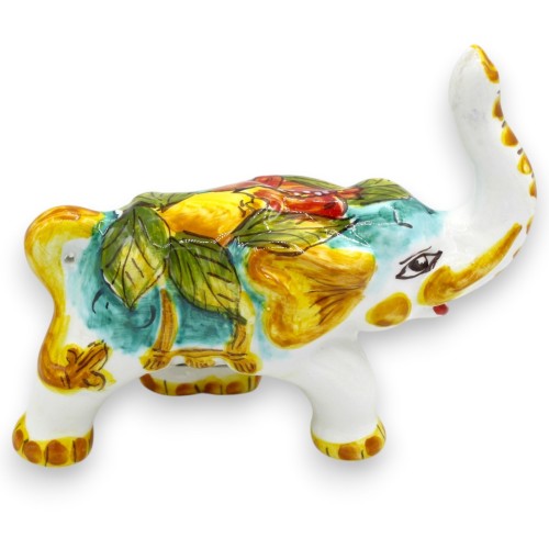 Mellanstor lyckoelefant i siciliansk keramik, ca 16 x 20... 2