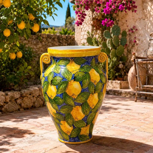 Grande Giara portaombrelli, ceramica Caltagirone con... 2