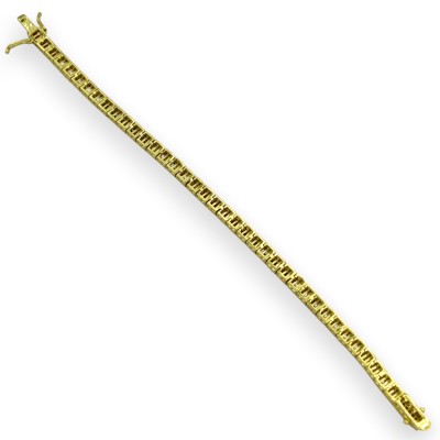 Bracciale Tennis Argento 925 Placcato oro, L 20 cm ca. Collezione RAINBOW, Cristalli multicolore UNISEX