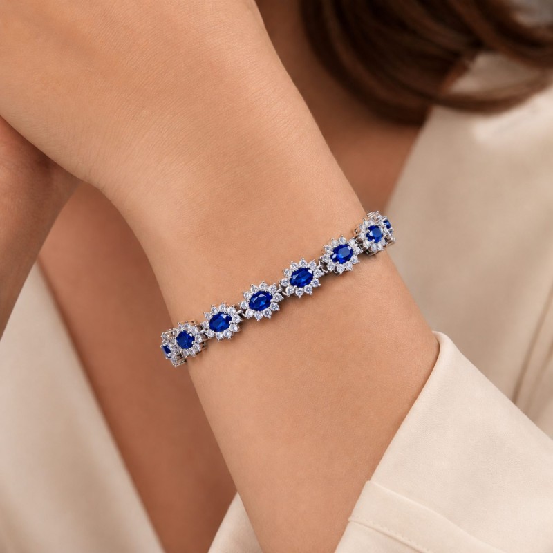 Bracciale Tennis Argento 925, L 20 cm...