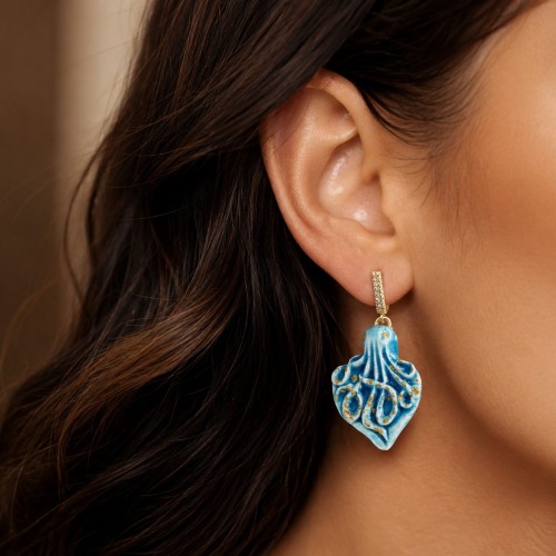 Boucles d'oreilles pieuvre en céramique de Caltagirone,... 2