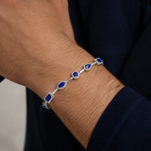 Bracciale Tennis, Argento 925, L 21 cm ca. Collezione... 2