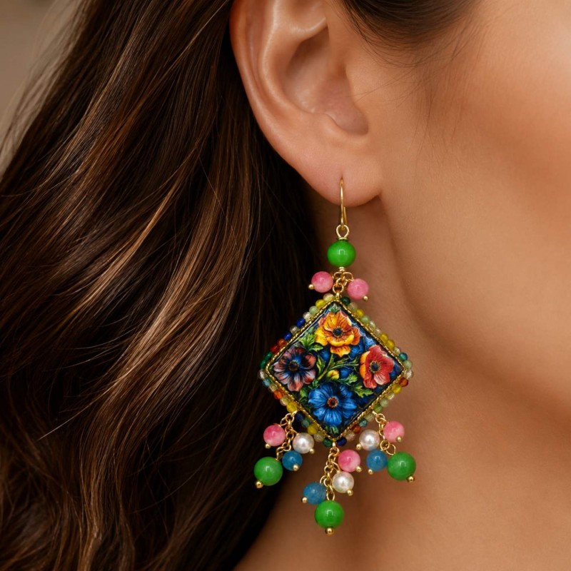 Pendientes de baldosas de piedra...