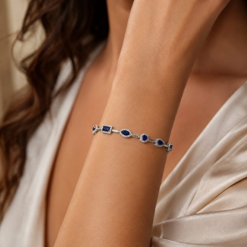 Pulsera de tenis, plata 925, longitud aproximada 21 cm.... 2