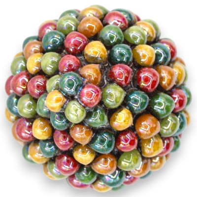 Szyszka sosnowa sycylijska, ceramika Caltagirone, wys. ok. 20 cm (1 szt.) 2 modele, emalia perłowa