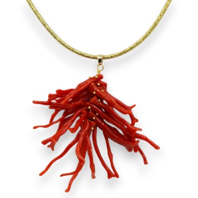 Conjunto artesanal de colar choker ou brincos magnéticos (1 unidade) com ramos de coral