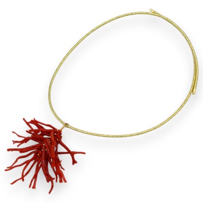 Handgjort set med magnetiskt chokerhalsband eller örhängen (1 enhet) Korallgrenar