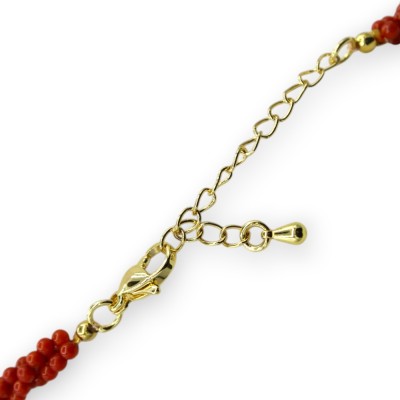Parure Artigianale Collana o Bracciale (1Unità) Sfere di Corallo Tessito, UNISEX