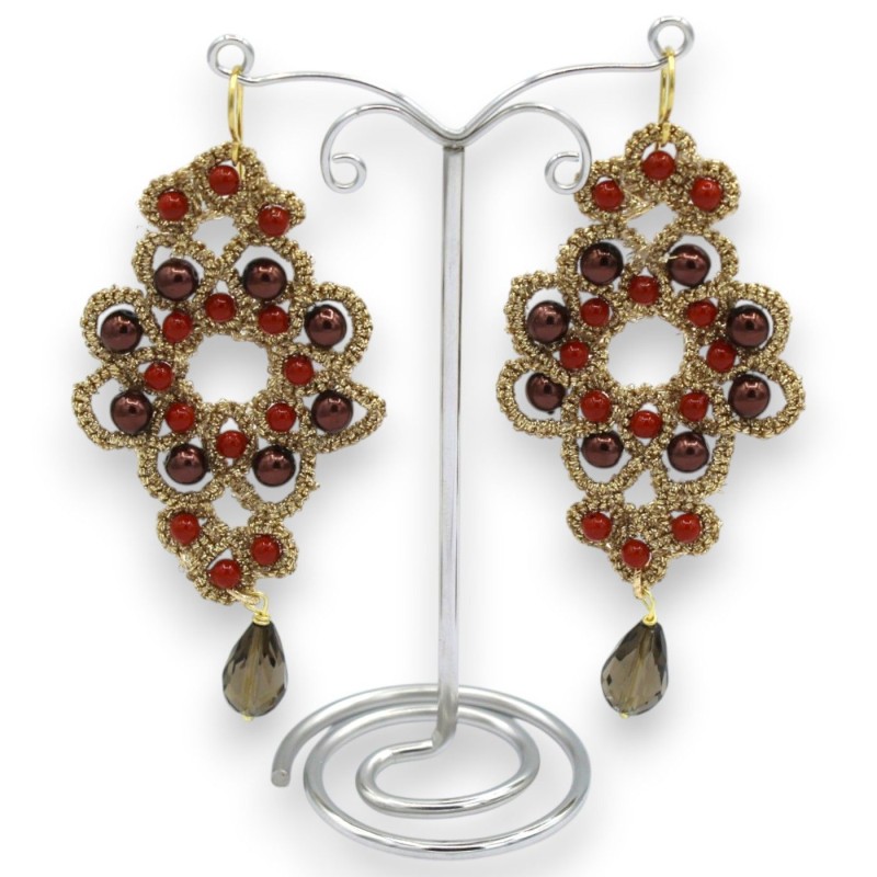 Boucles d'oreilles en dentelle au...