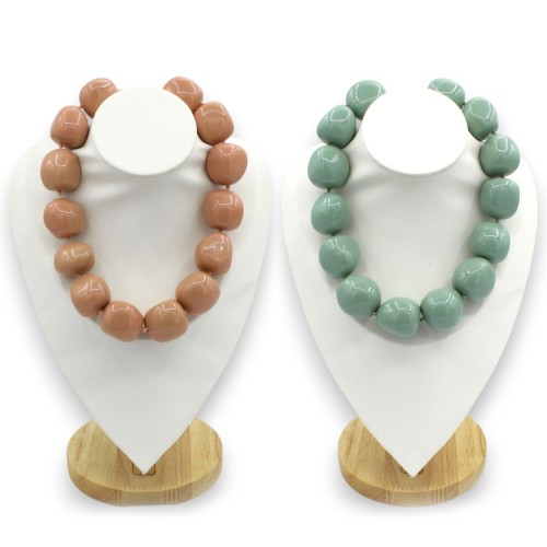 Modern Style Necklace in Glossy Resin, L 46 cm approx....