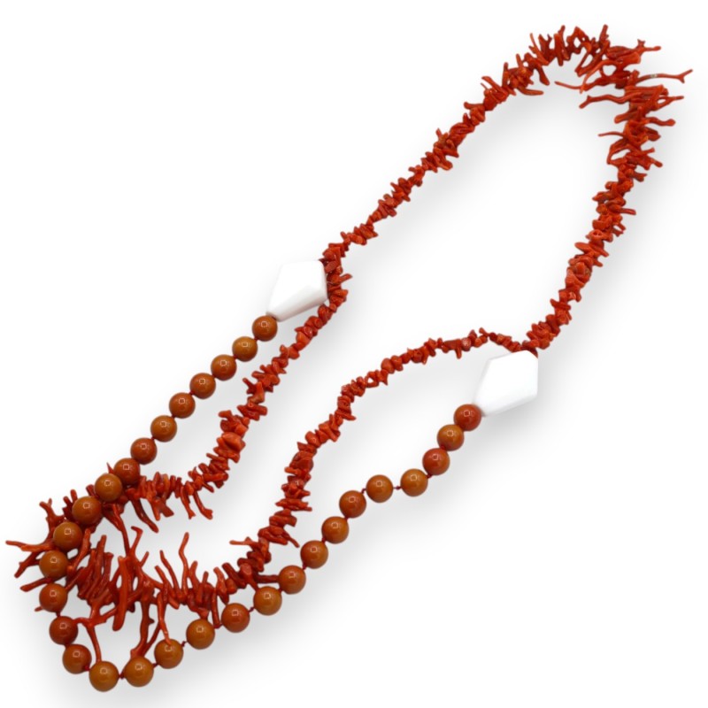 Handmade necklace with coral paste...