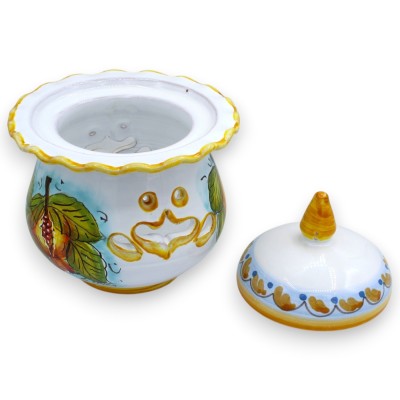 Porte-ail ou porte-oignons, en céramique de Caltagirone, env. 20 x 16 cm (1 unité). Deux options de décoration disponibles.