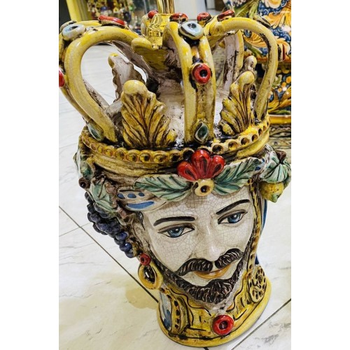 Lume Heads of Moro Caltagirone modell Empire emalj craquele höjd ca 55cm -  2