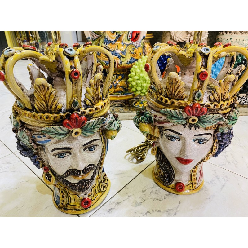 Lume Heads of Moro Caltagirone modell Empire emalj craquele höjd ca 55cm - 