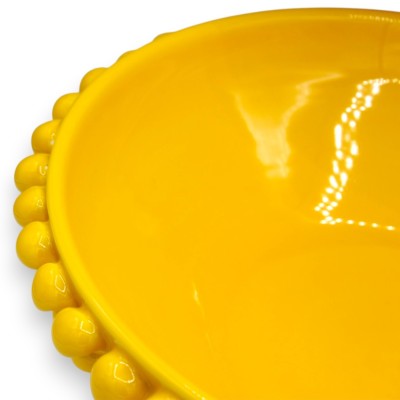 Centro de mesa redondo em forma de pinha, cerâmica Caltagirone, Ø 37 cm, cor única, amarelo