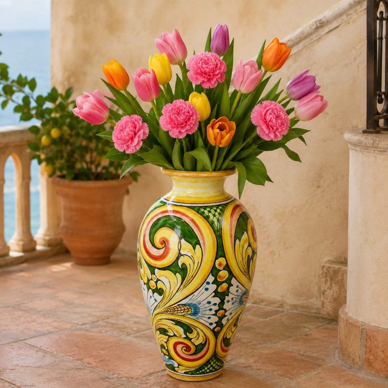 Caltagirone keramische bloemenvaas,...