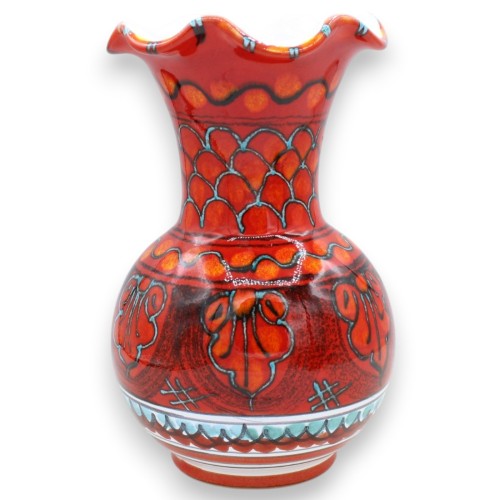 Scalloped vase, fine Sicilian ceramic, h 20 x 12.5 cm...