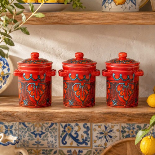 Pot à épices en céramique fine sicilienne, env. 12 x 9... 2