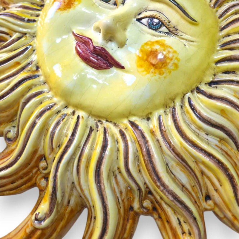 Jätte Caltagirone keramik eldsol, Ø...