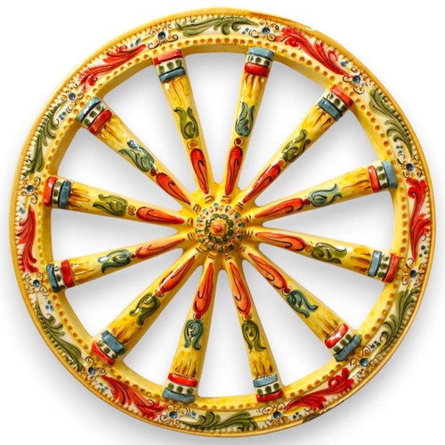 Sizilianisches Wagenrad, Caltagirone-Keramik, Ø ca. 44...