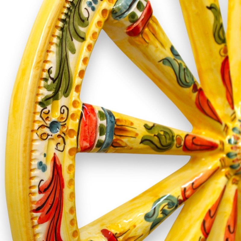 Roda de carroça siciliana, cerâmica...