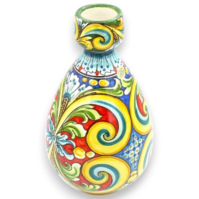 Bottle vase, Caltagirone ceramic, approx. 30 x 17 cm, multi-coloured Baroque decoration, MD4