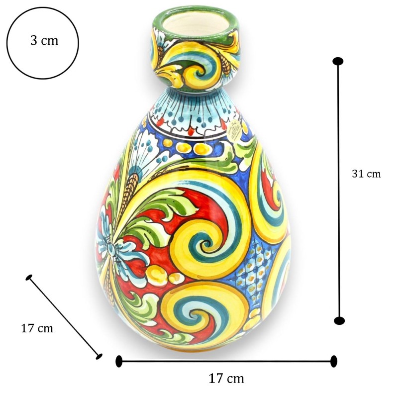 Flaschenvase, Caltagirone-Keramik,...