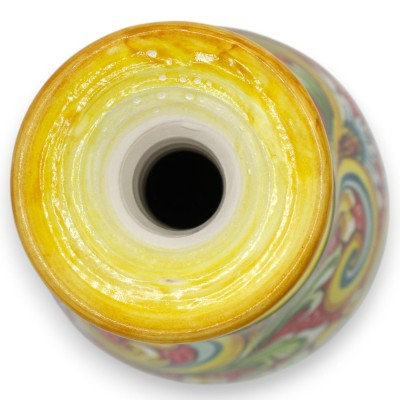 Flaskvas, Caltagirone keramik, ca 30 x 16 cm, flerfärgad barockdekoration, MD5