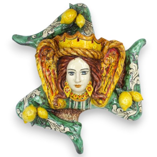 Trinacria en céramique de Caltagirone, env. 32 x 32 cm....