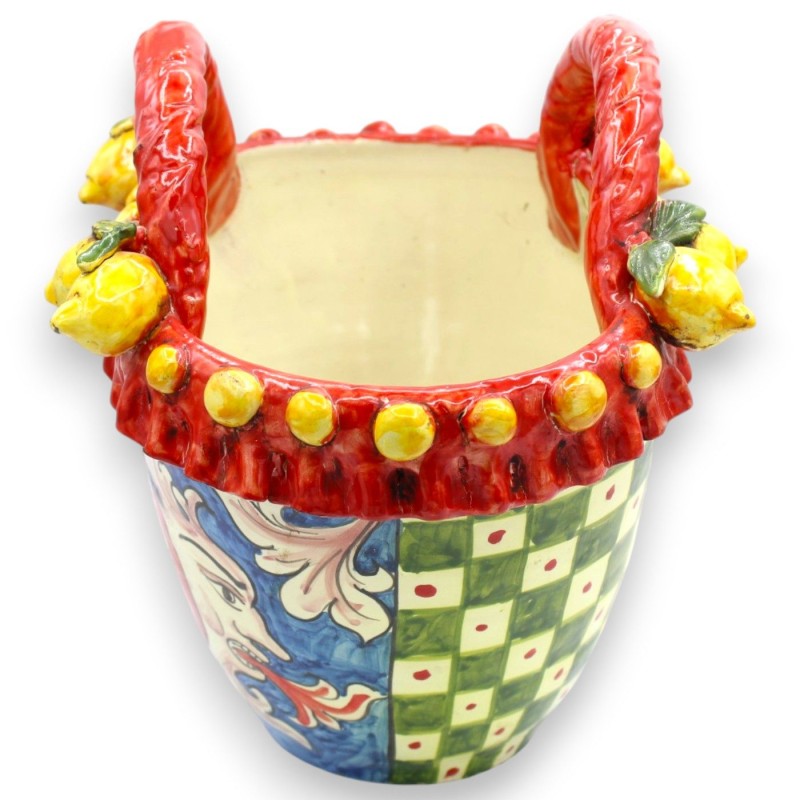 Caltagirone keramisk korg, ca 25 x 27...