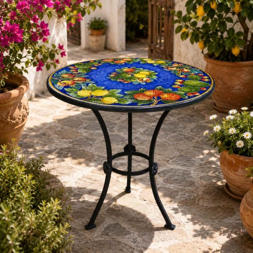 Mesa redonda de piedra volcánica del Etna de Ø 80 cm,... 2